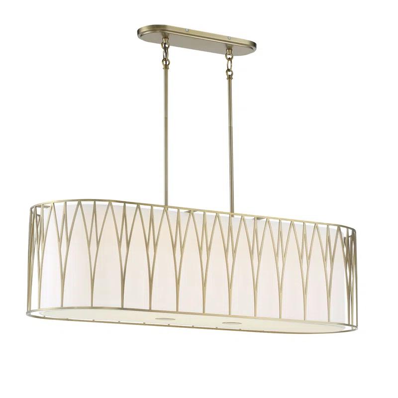 1087-695-L-Minka Lavery-Regal Terrace - 6 Light LED Linear Island Light - 24 inches tall by 41.88 inches wide-Soft Brass Finish