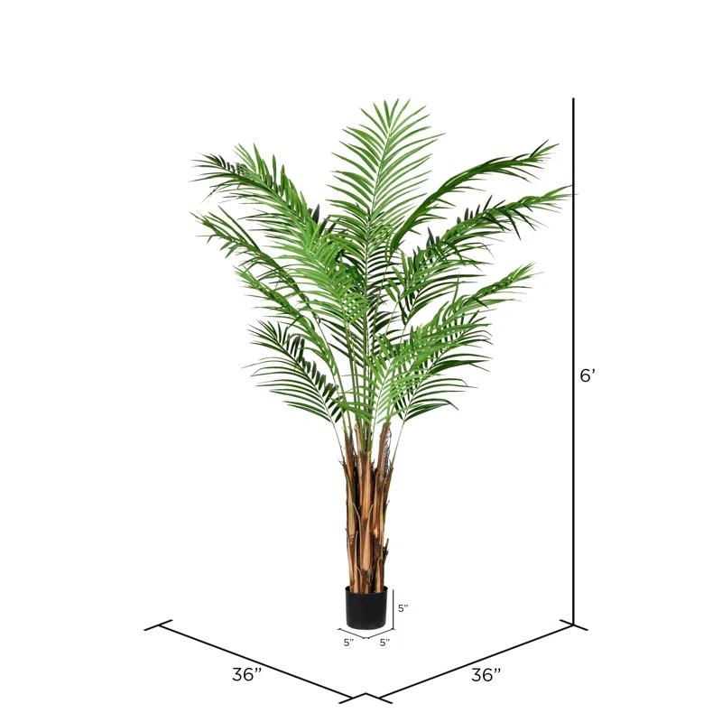 Tropical Oasis 6' Faux Areca Palm in Sturdy Black Planter