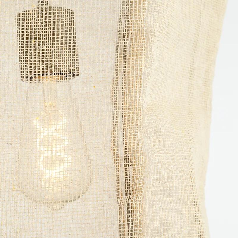 Ara 25" Beige and Black Jute Pendant Light