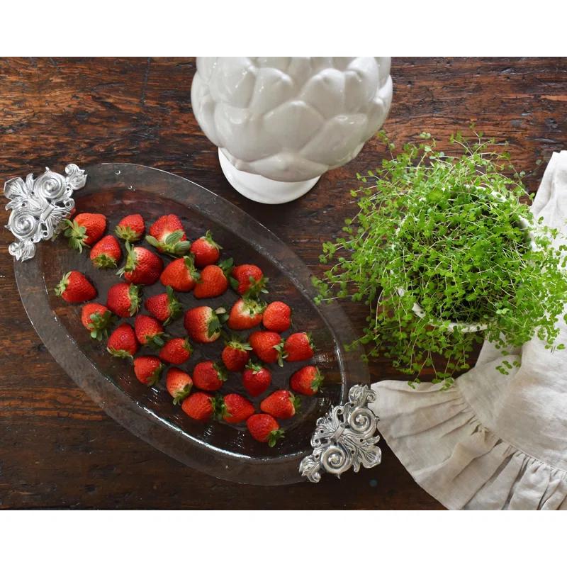 Arthur Court Designs Arthur Court Designs Fleur De Lis Glass Platter