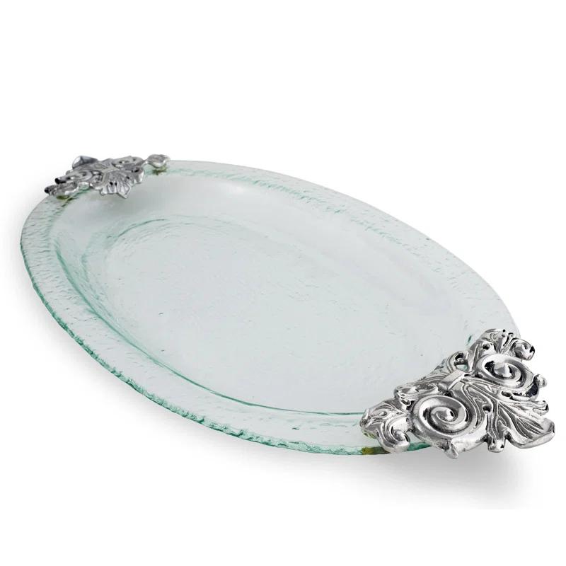 Arthur Court Designs Arthur Court Designs Fleur De Lis Glass Platter