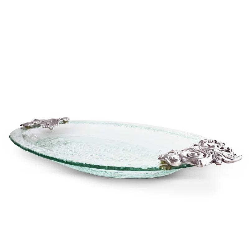 Arthur Court Designs Arthur Court Designs Fleur De Lis Glass Platter