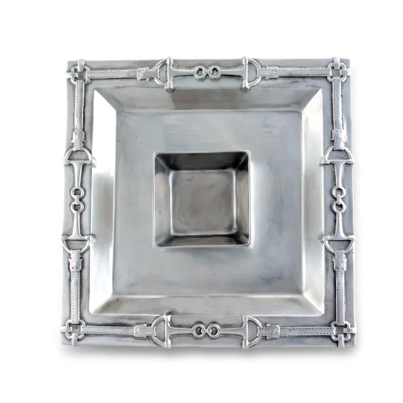 Arthur Court Designs Equestrian Aluminum Chips And Dip Platter