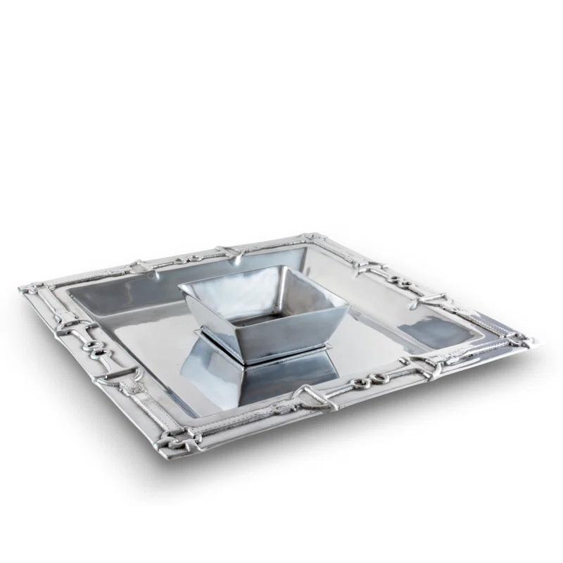 Arthur Court Designs Equestrian Aluminum Chips And Dip Platter