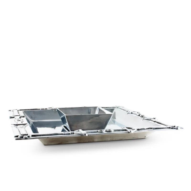 Arthur Court Designs Equestrian Aluminum Chips And Dip Platter