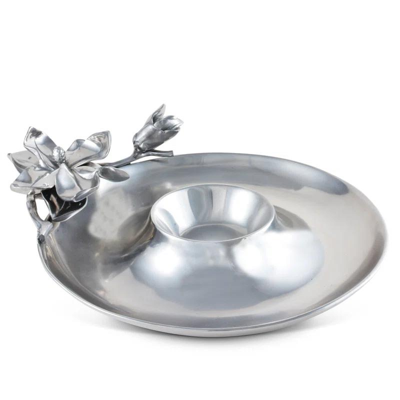 Arthur Court Designs Arthur Court Designs Magnolia Aluminum Chips And Dip Platter