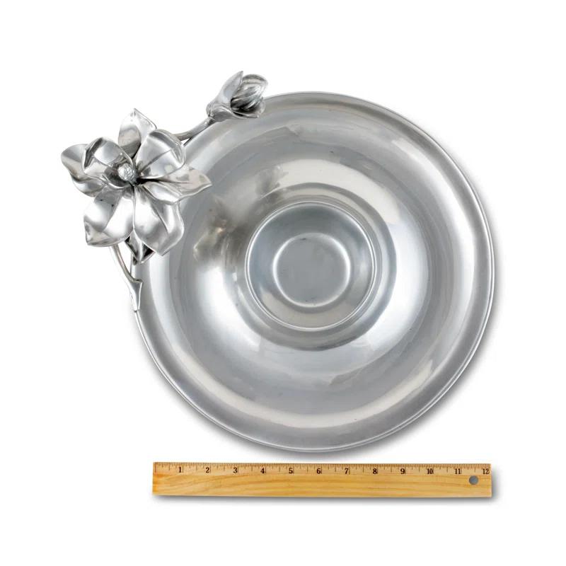 Arthur Court Designs Arthur Court Designs Magnolia Aluminum Chips And Dip Platter