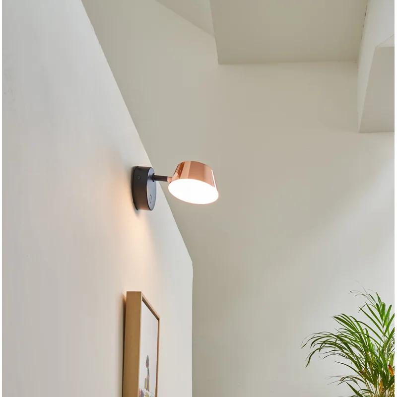 Olo Dimmable LED Wall Sconce in Black and Shiny Copper