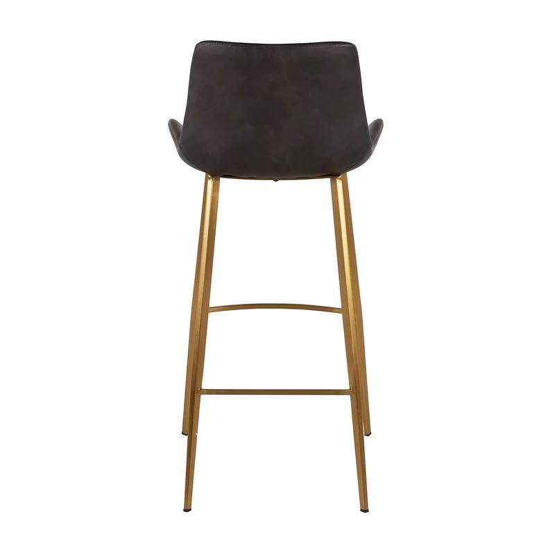 Hines 30" Transitional Black and Brown Leather Bar Stool