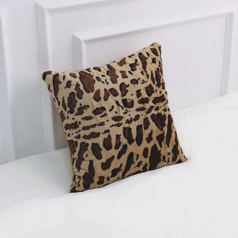 Animal Print Faux Fur Throw Pillow (Set of 2)