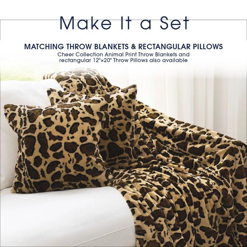 Animal Print Faux Fur Throw Pillow (Set of 2)