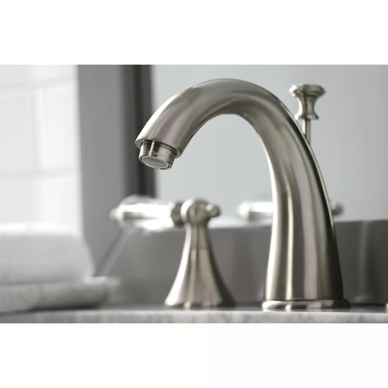 Wilshire 8" Brushed Nickel Widespread Bathroom Faucet with Acrylic Lever Handles