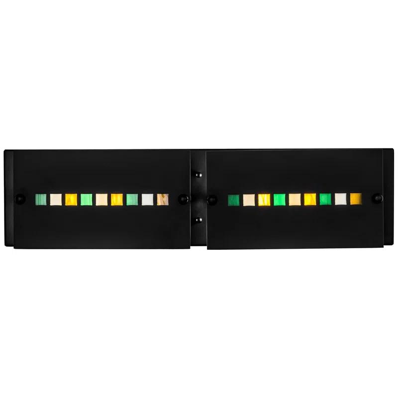 Meyda 24" Solar Black Arts & Crafts Vanity Light with Colorful Glass Tiles