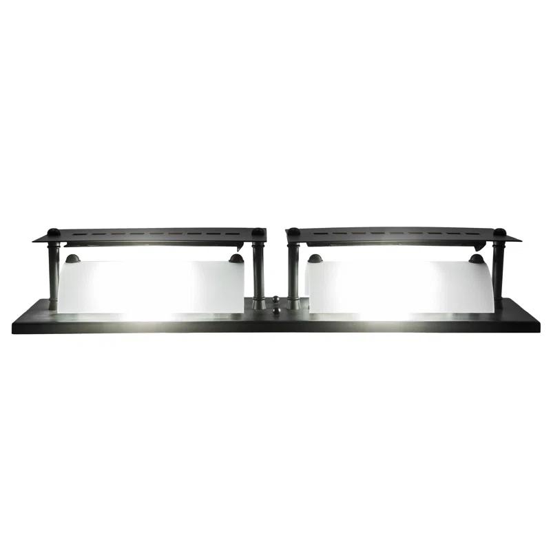 Meyda 24" Solar Black Arts & Crafts Vanity Light with Colorful Glass Tiles