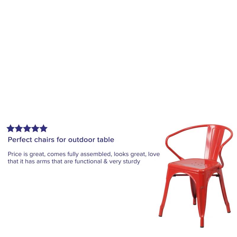 Flash Furniture Hucheson Metal Indoor-Outdoor Chair with Arms