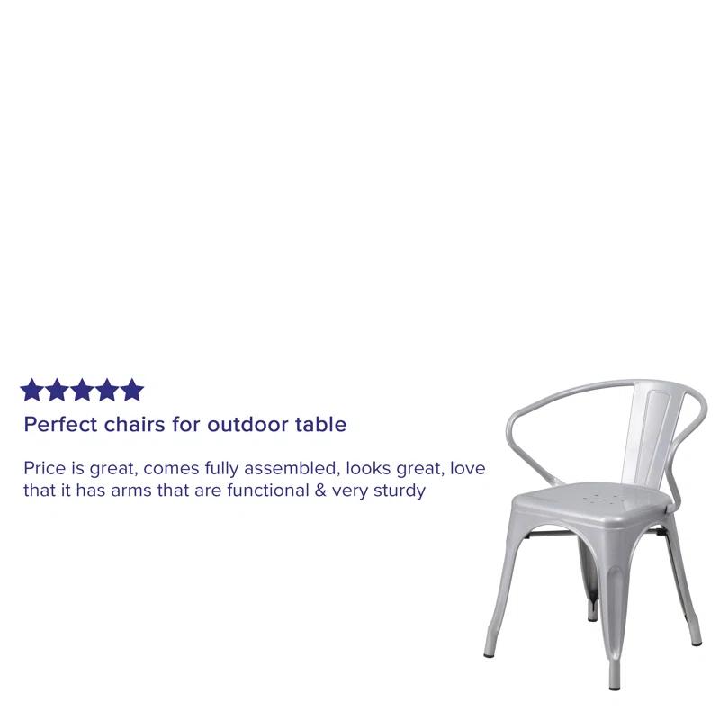 Flash Furniture Hucheson Metal Indoor-Outdoor Chair with Arms