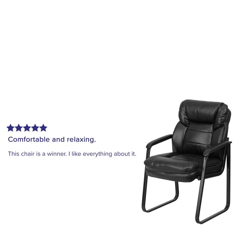 Flash Furniture Isla Modern LeatherSoft Executive Side Reception Chair with Sled Base by Flash Furniture
