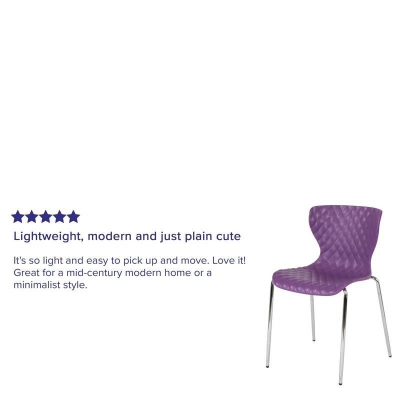 Contemporary Lowell Purple Metal Stackable Chair