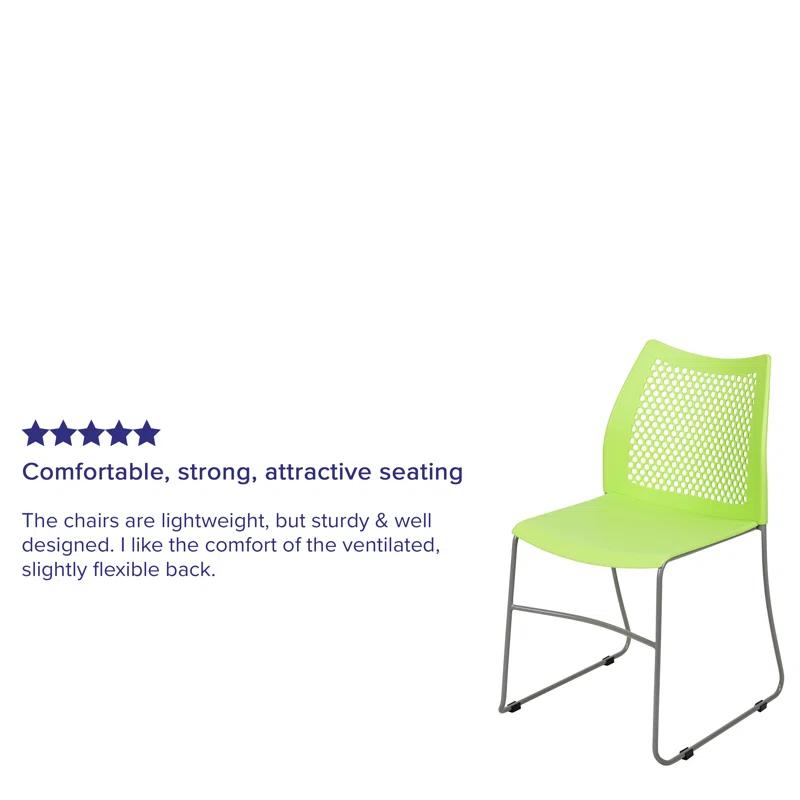 Flash Furniture Antonia 661 lb. Capacity Stack Chair with Air-Vent Back and Powder Coated Sled Base