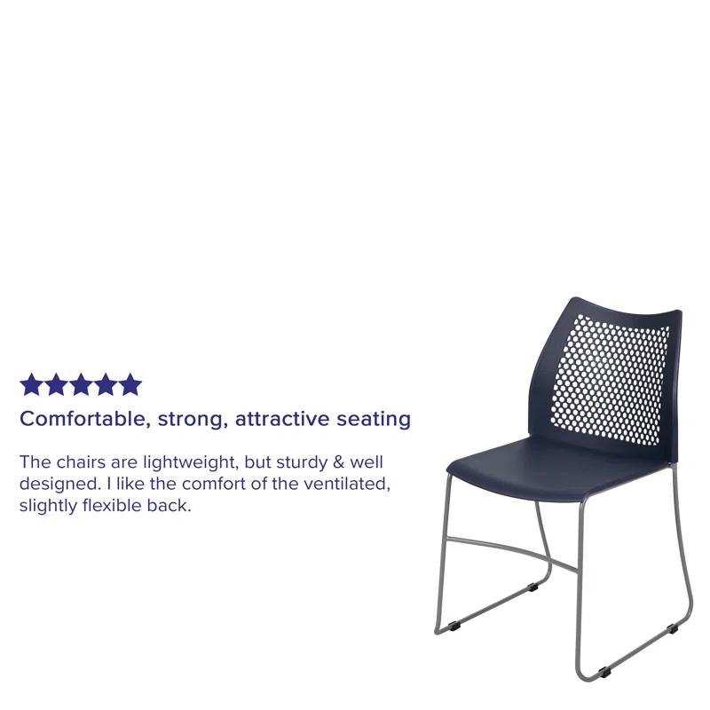 Flash Furniture Antonia 661 lb. Capacity Stack Chair with Air-Vent Back and Powder Coated Sled Base
