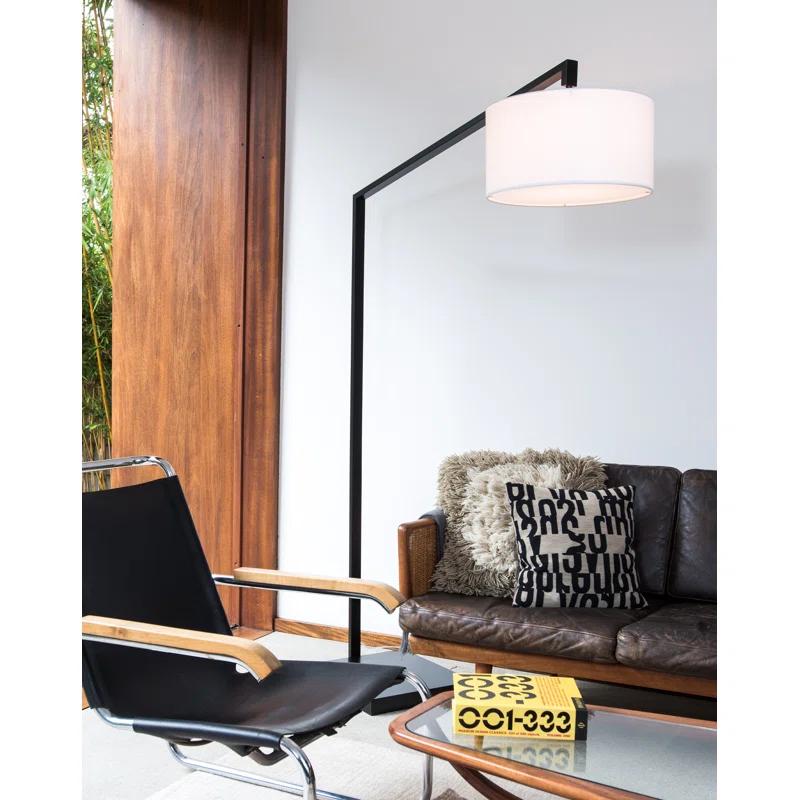 Stretch Chairside Arc Floor Lamp - Matte Black 75" Height