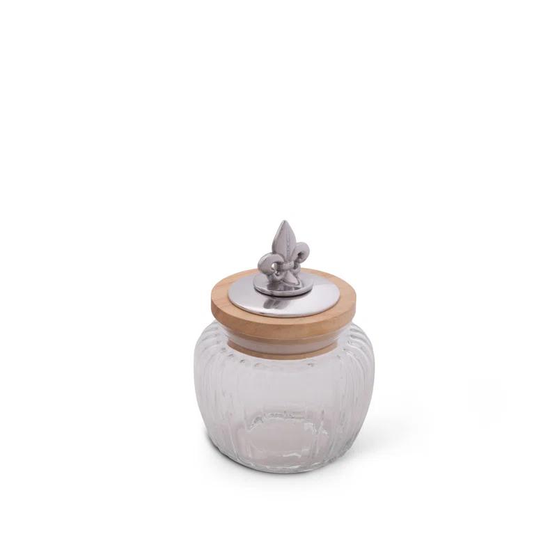 Arthur Court Designs Fleur De Lis Glass Jar