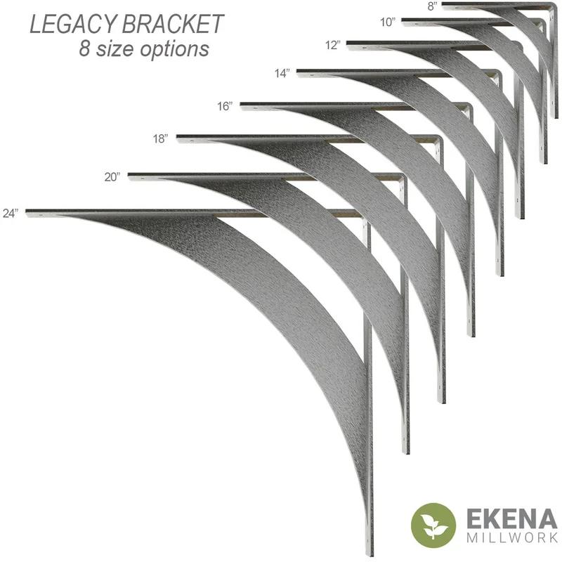 Legacy 2'' W x 8'' D Hammered Gray Steel Bracket/Corbel