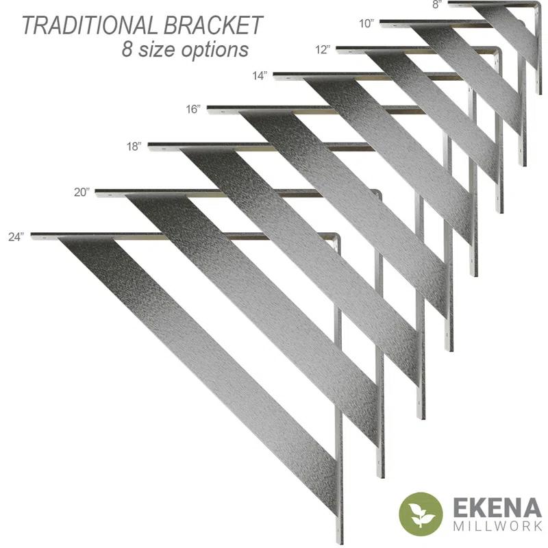 Ekena Millwork Traditional H 2'' W D Metal Bracket / Corbel
