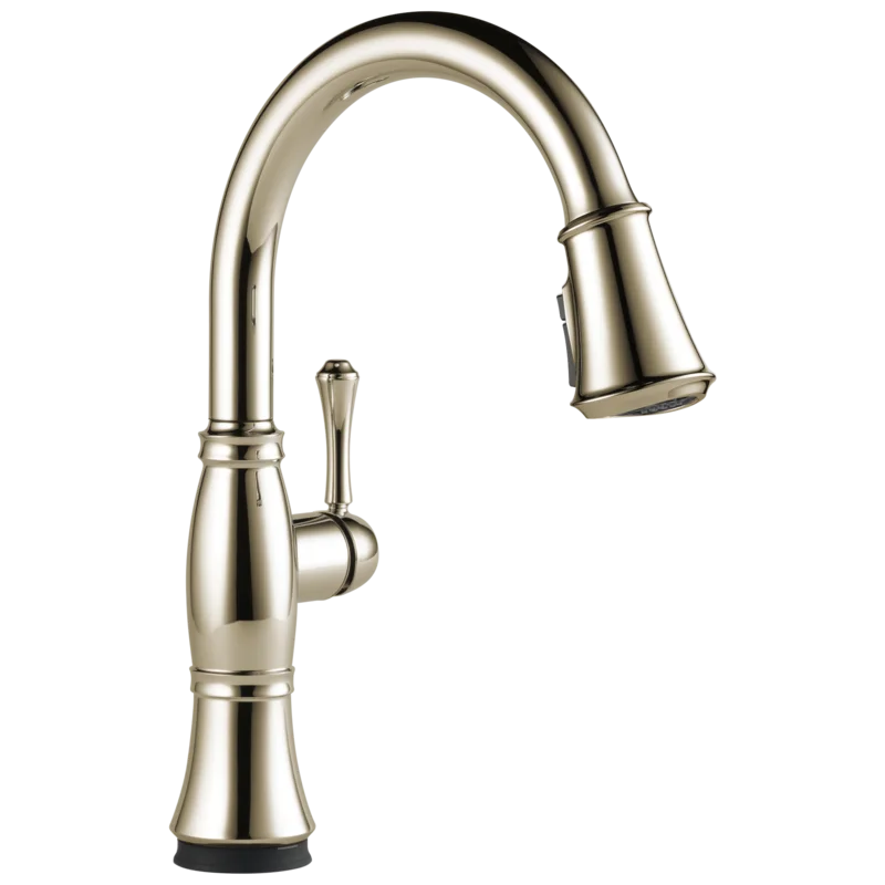 Elegant Lumicoat Polished Nickel Pull-Down Kitchen Faucet with Touch Activation