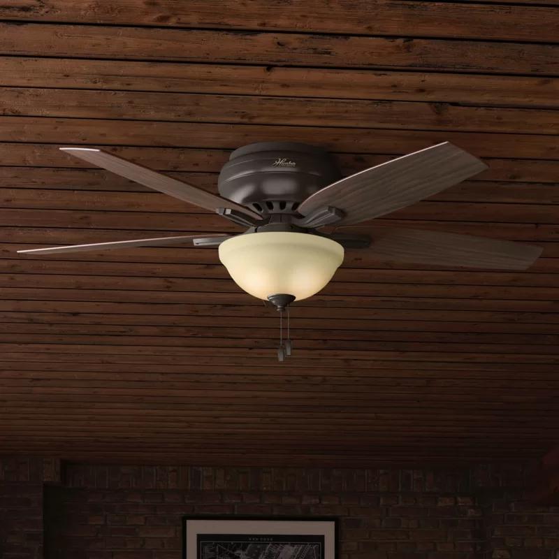 52" Premier Bronze Low Profile Ceiling Fan with LED Light
