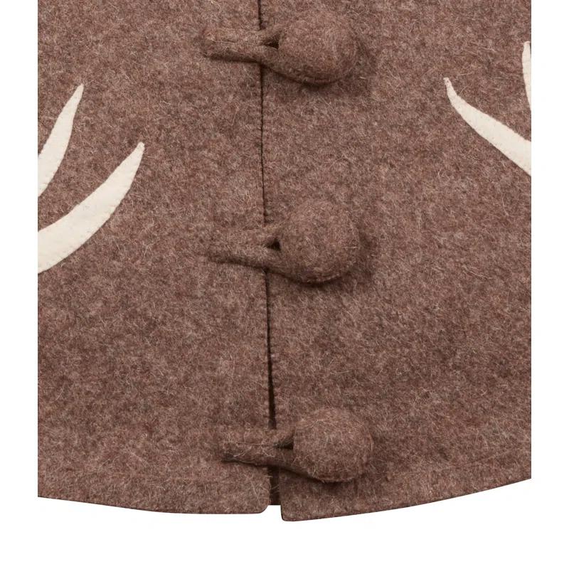 Arcadia Home Handmade Felt Christmas Tree Skirt -Antlers on Gray