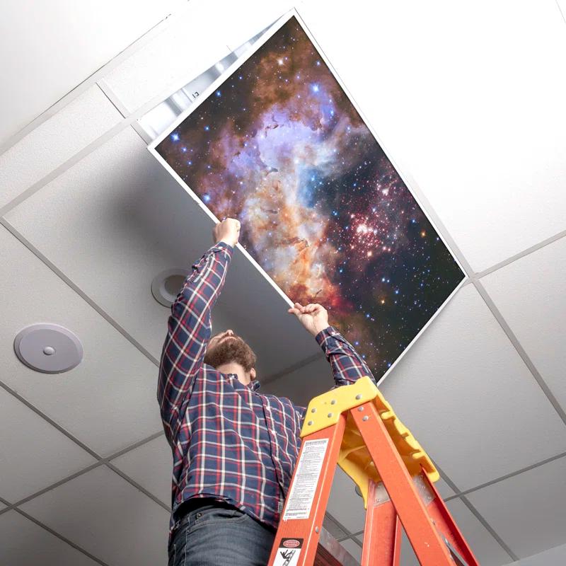 Octo Lights Astronomy Fluorescent Light Covers for Ceiling Lights - For 2x4 Light Fixture - by Octo Lights