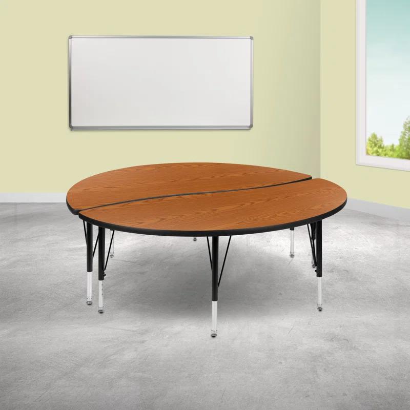 Flash Furniture Goddard Half Circle Wave Collaborative Adjustable Height Activity Table