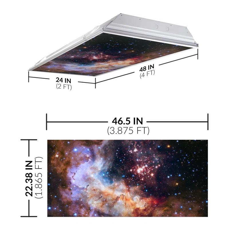 Octo Lights Astronomy Fluorescent Light Covers for Ceiling Lights - For 2x4 Light Fixture - by Octo Lights