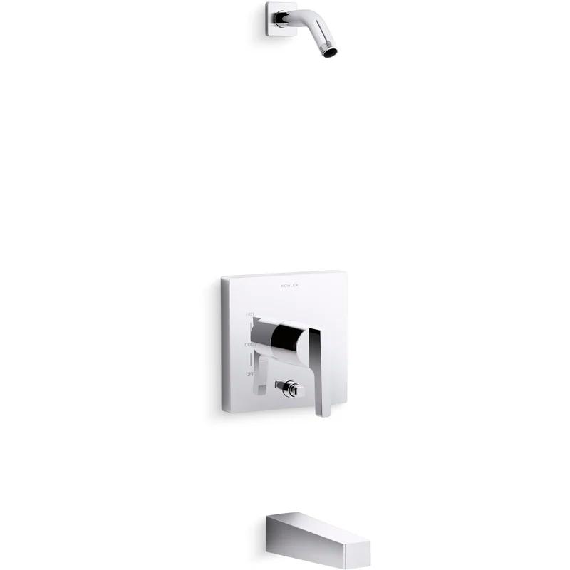 Honesty Polished Chrome Square Wall-Mounted Bath and Shower Trim