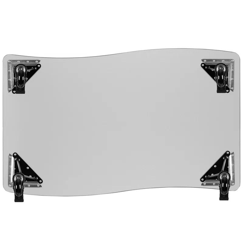 Flash Furniture Goddard 28"W x 47.5"L Rectangular Wave Collaborative Grey Adjustable Height Activity Table