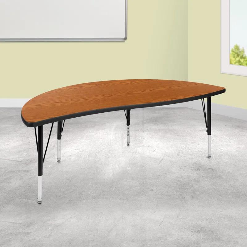 Flash Furniture Goddard Half Circle Wave Collaborative Adjustable Height Activity Table