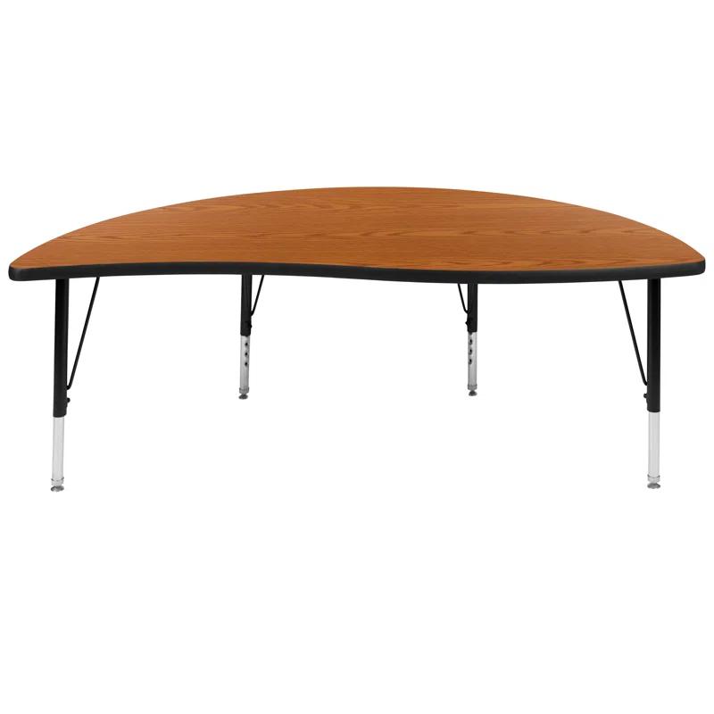 Flash Furniture Goddard Half Circle Wave Collaborative Adjustable Height Activity Table