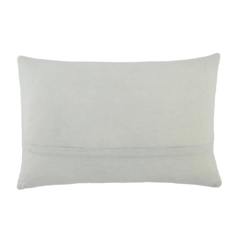 Estela Modern Geometric Cotton Lumbar Pillow - White