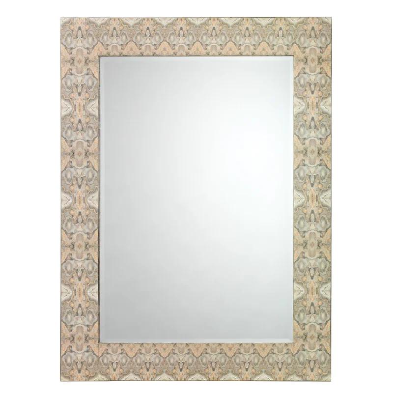 Mystique Rectangular Beveled Wall Mirror in Silver and Gold