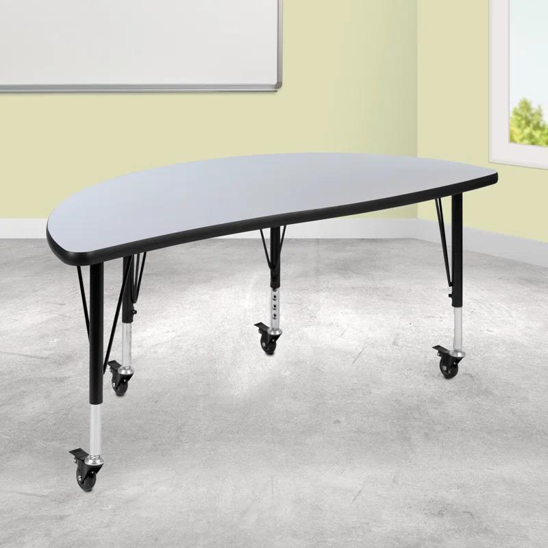 Flash Furniture Goddard Half Circle Wave Collaborative Adjustable Height Activity Table