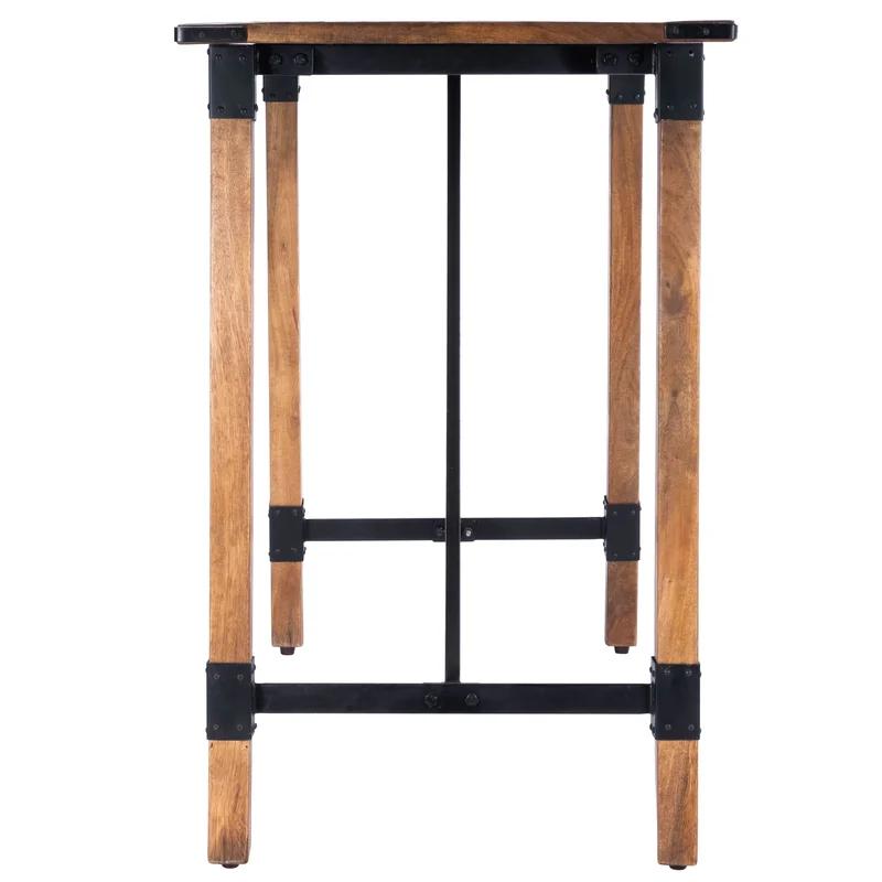 Masterson Industrial Mango Wood & Black Iron 51" Extendable Pub Table