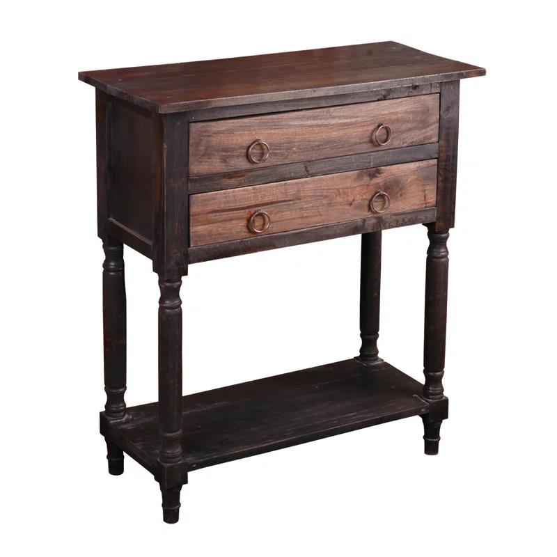 August Grove® Talbotton Solid Wood 2 - Drawer End Table