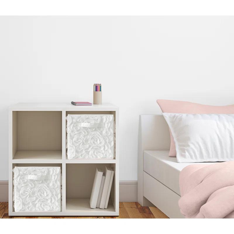 Sweet Jojo Designs Rose Lace Fabric Storage Bin (Set of 2)