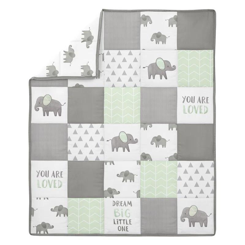 Elephant 4 Piece Crib Bedding Set