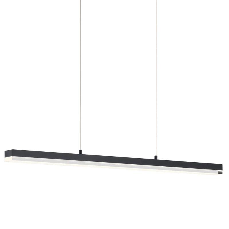 Gorve Matte Black LED Linear Chandelier with Crystal Accents