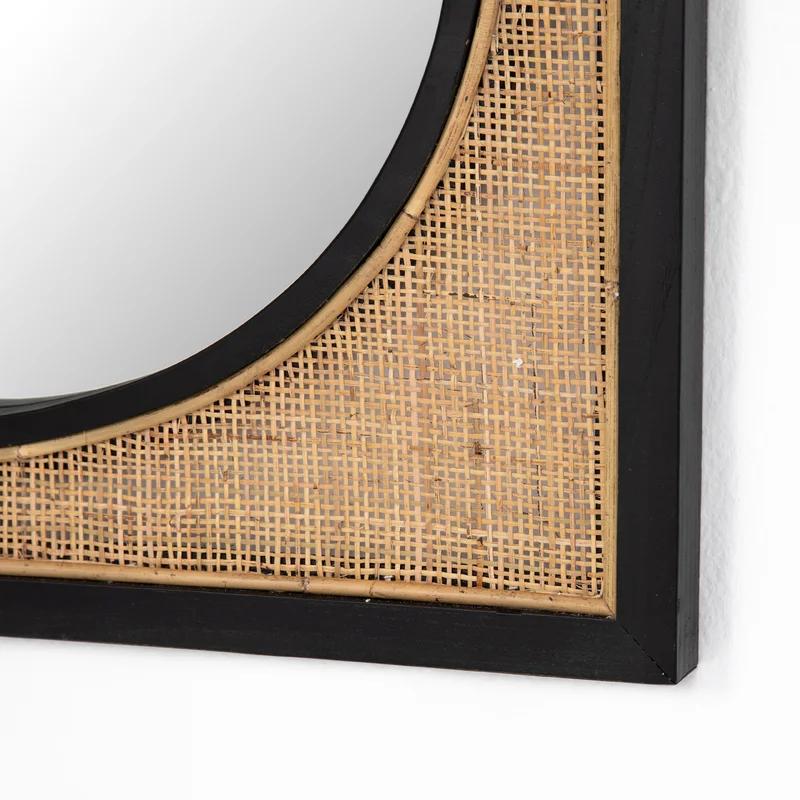 Contemporary Oval Wood & Gold Floor Mirror, 30x70 Inch