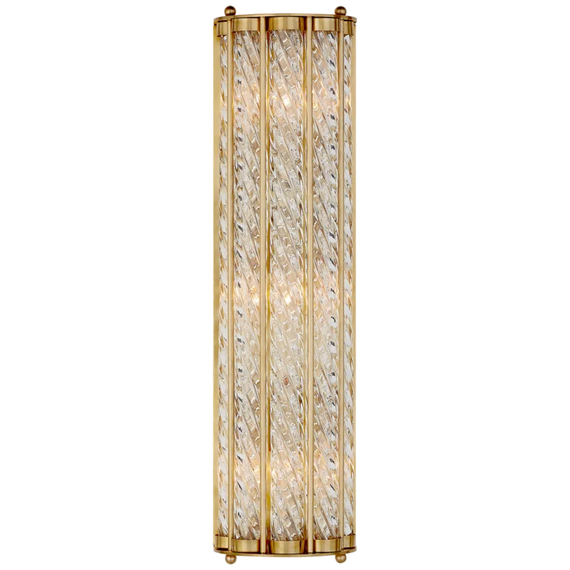 Eaton Antique Brass Dimmable Direct Wired Sconce, 21 in Height