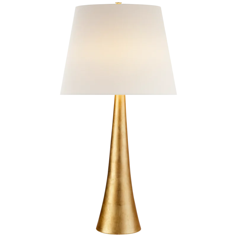 Dover Gilded Metal Outdoor Table Lamp with Linen Shade