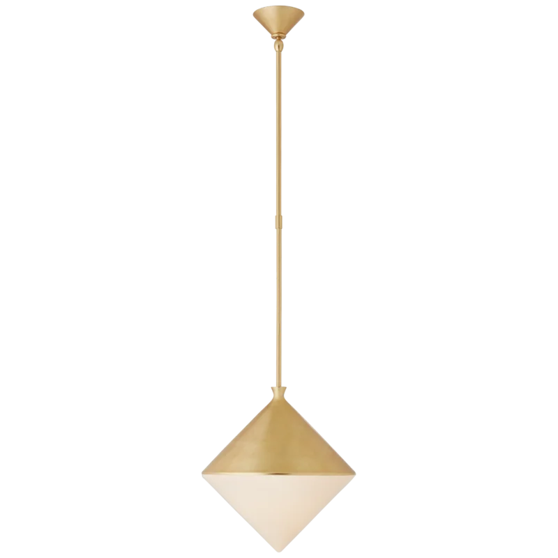 Sarnen Gilded White Glass 14" Indoor/Outdoor Pendant Light